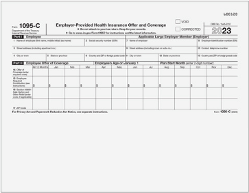 IRS ACA Form 1095-C Employer-Provided Health Insurance Offer and Coverage (50 Laser Cut Sheets)