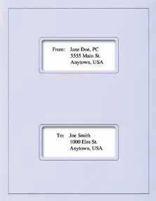 Light Blue Linen Double Window Report Folder (8 3/4 in x 11 1/4 in) (100 Folders)