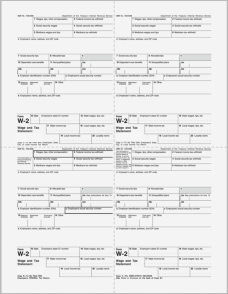 Preprinted M-Style Alternate W-2 4-Up Employer Copy (1/D, 1/D, 1/D, 1/D) (50 Laser Cut Sheets)