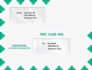 Double Window First Class Confidential Tax Return Envelope (10 in x 13 in) (100 Envelopes)