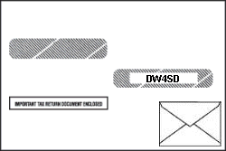 Double Window DIAGONAL SEAM Envelope for 4-Up W-2 and 1099-R Forms (5 5/8 in x 9 in) (Designed for Machine Inserting Equipment) (100 Envelopes)