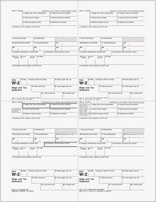 Preprinted M-Style Alternate W-2 4-Up Employee Copy (B-C-2-2) (50 Laser Cut Sheets)