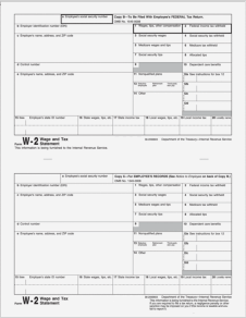 W-2 Combined Copy B/C Employee Federal and File Copies (50 Laser Cut Sheets)