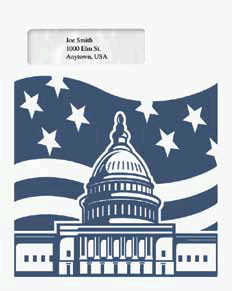 Flag and Capitol Single Window 1040 Income Tax Return Envelope (9 1/2 in x 11 1/2 in) (100 Envelopes)