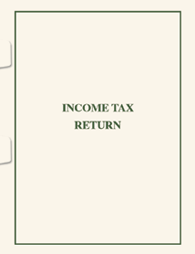 Side-Staple Ivory/Green Income Tax Return Folder with Pocket and No Windows (8 3/4 in x 11 3/8 in) (100 Folders)